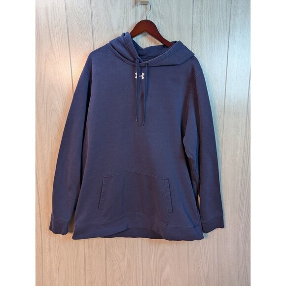Under Armour Hoodie 3XL Blue ColdGear Loose Fit Pullover Fleece Mens 3XL Logo - Picture 1 of 7